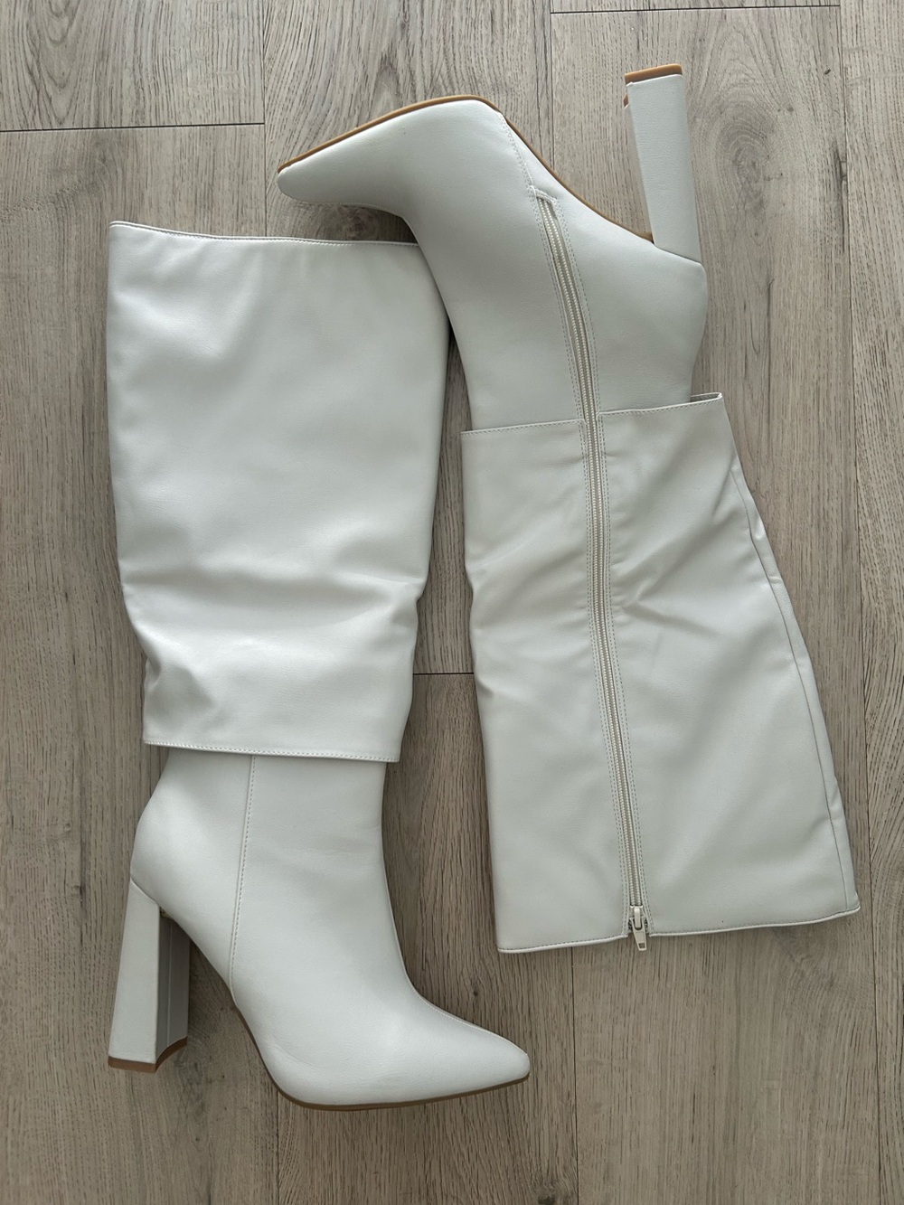 Journee Collection | Aurorra wide calf knee high boots in bone